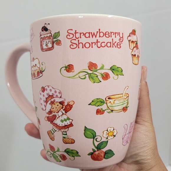 Other - NEW! Strawberry Shortcake All Over Print Large Oversized Pink Coffee Mug 24oz
